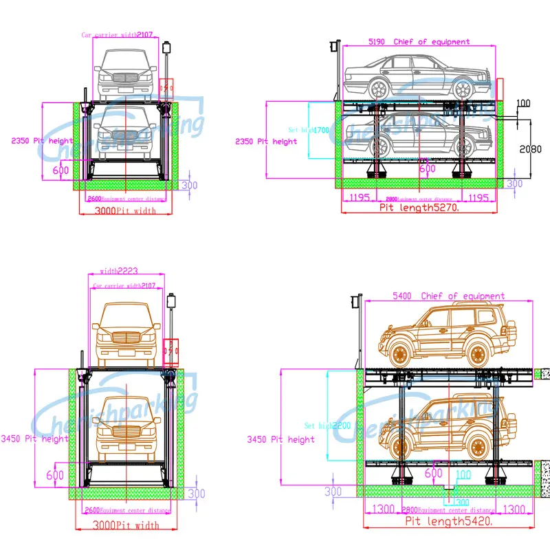 drawing of parking lift