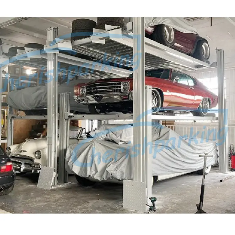 3 Cars Four Post Parking Lift (7)