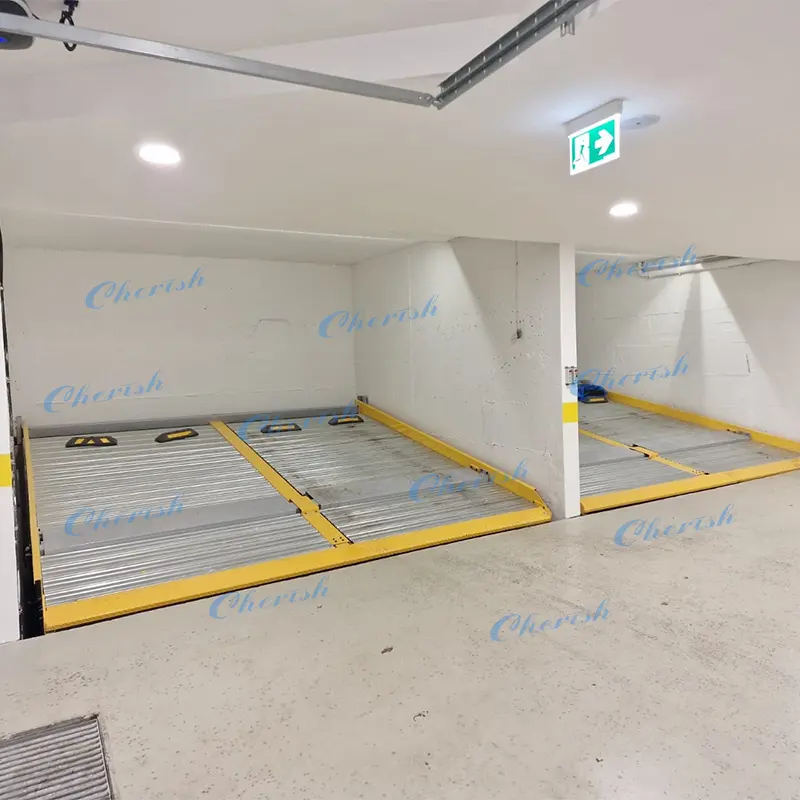 Double Deck 4 Post Car Lift Underground Parking Lift