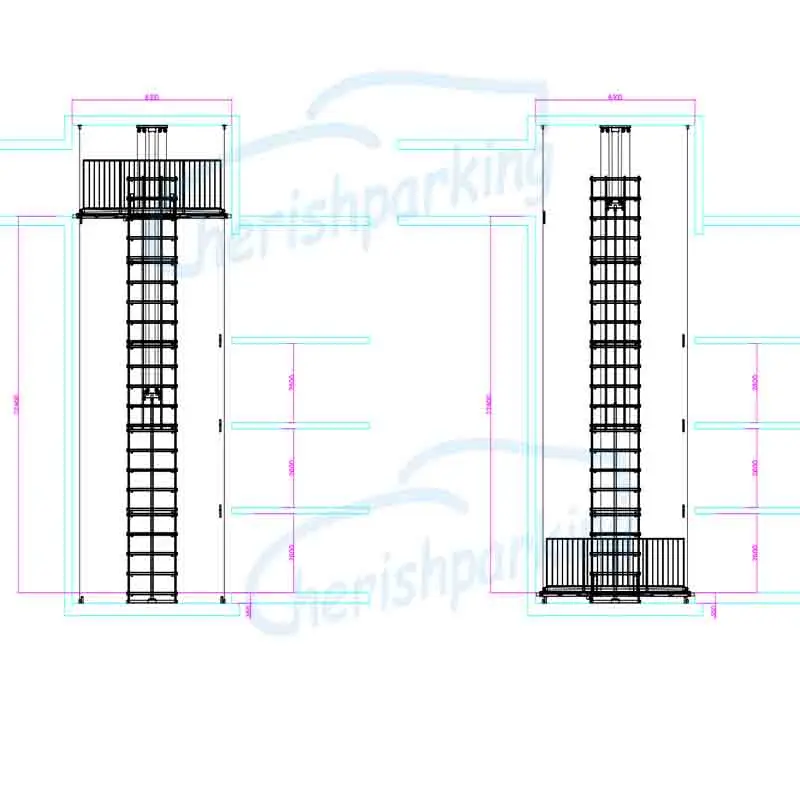 drawing of customized car elevator