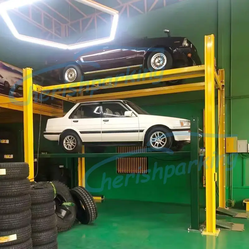 3 Cars Four Post Parking Lift (4)